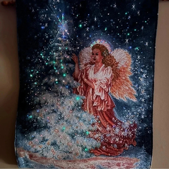 Starlight Symphony Xmas Angel Fiber Optic Tapestry Wall Hanging Dona Gelsinger - Picture 14 of 15